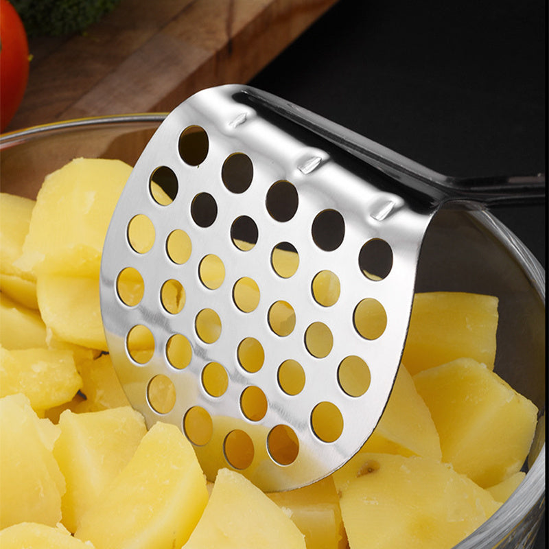 Stainless Steel Manual Potato Press; Baby Food Masher; Wavy Potato Press
