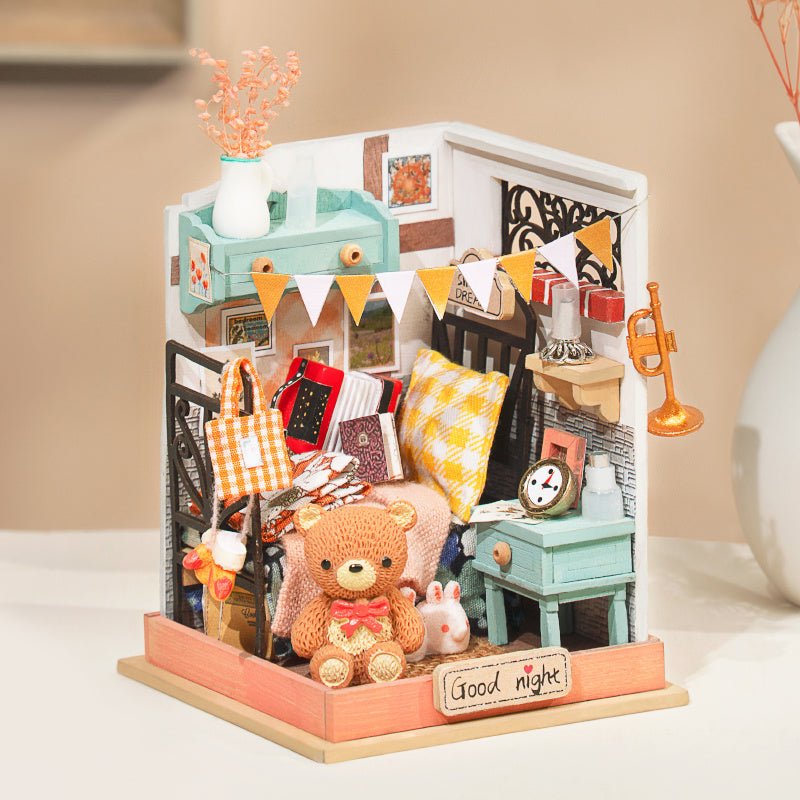 Robotime DIY Taste Life Kitchen Doll House with Furniture Children Adult Miniature Dollhouse Bubble Bath Wooden Kits Toy Gift DS