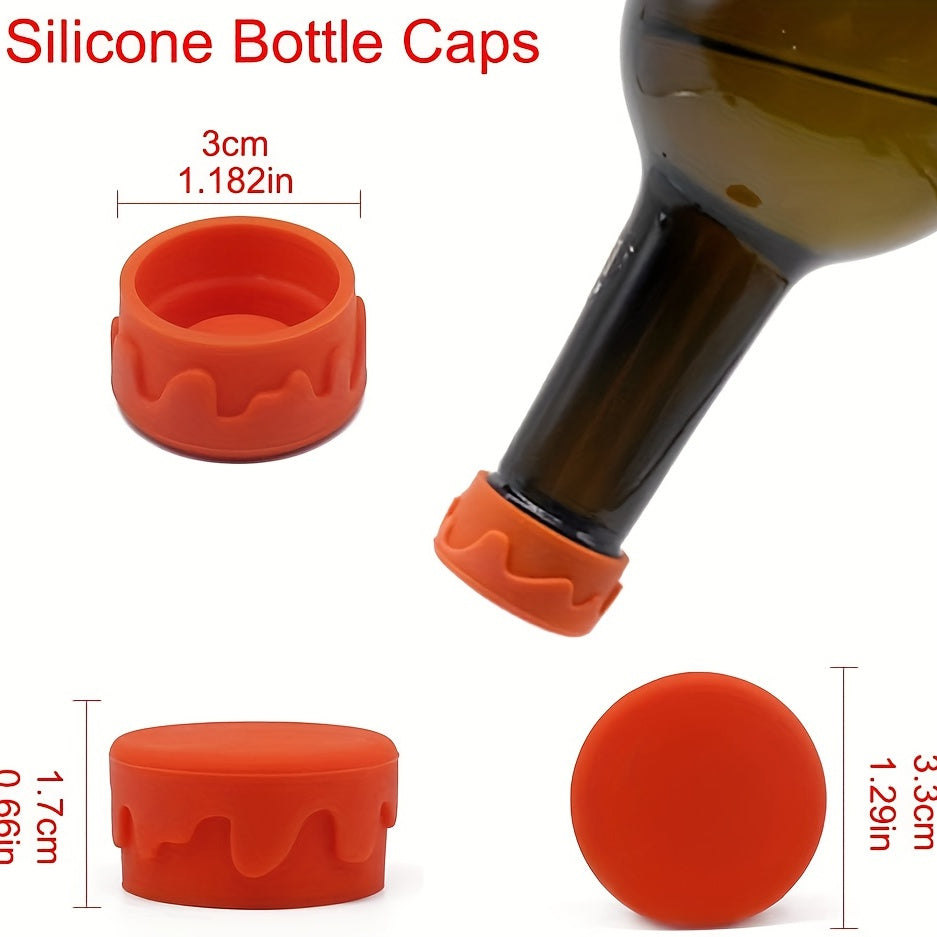 8PCS Wine Stoppers; Reusable Silicone Wine Corks; Silicone Wine Bottle Stopper; Glass Corks Beverages Beer Champagne Bottles For Corks To Keep Wine Fresh