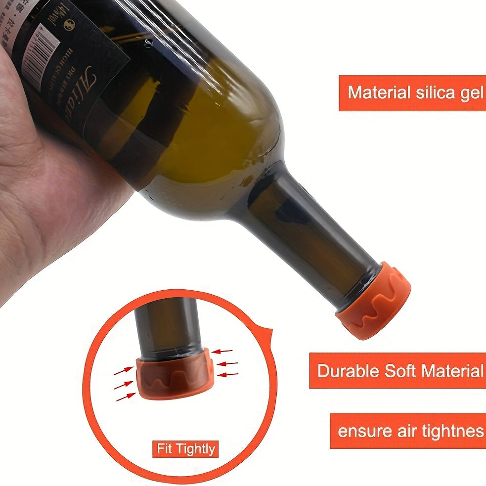 8PCS Wine Stoppers; Reusable Silicone Wine Corks; Silicone Wine Bottle Stopper; Glass Corks Beverages Beer Champagne Bottles For Corks To Keep Wine Fresh