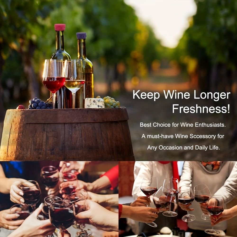 8PCS Wine Stoppers; Reusable Silicone Wine Corks; Silicone Wine Bottle Stopper; Glass Corks Beverages Beer Champagne Bottles For Corks To Keep Wine Fresh
