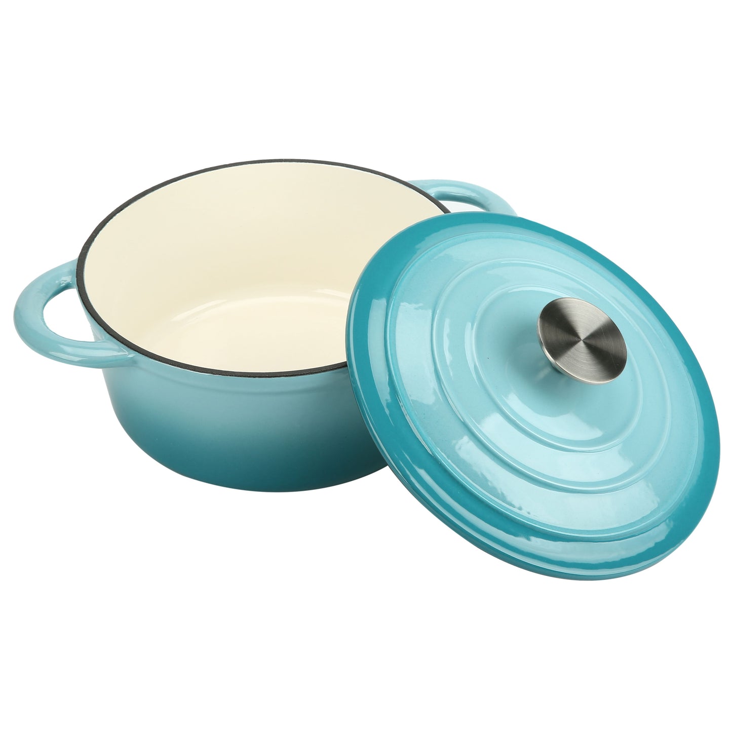 COOKWIN Enameled Cast Iron Dutch Oven with Self Basting Lid; Enamel Coated Cookware Pot 5QT