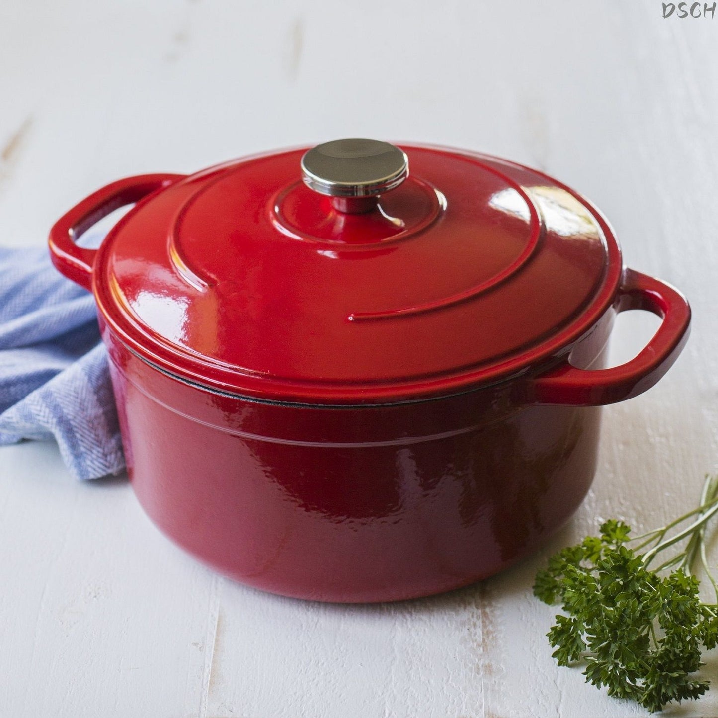 Cast Iron; 6.5 Quart Enameled Cast Iron Dutch Oven