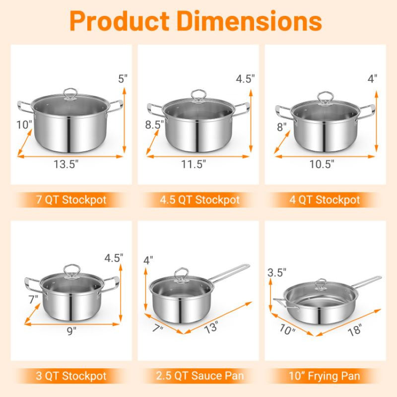 Pots and Pans Set with Handles for Household