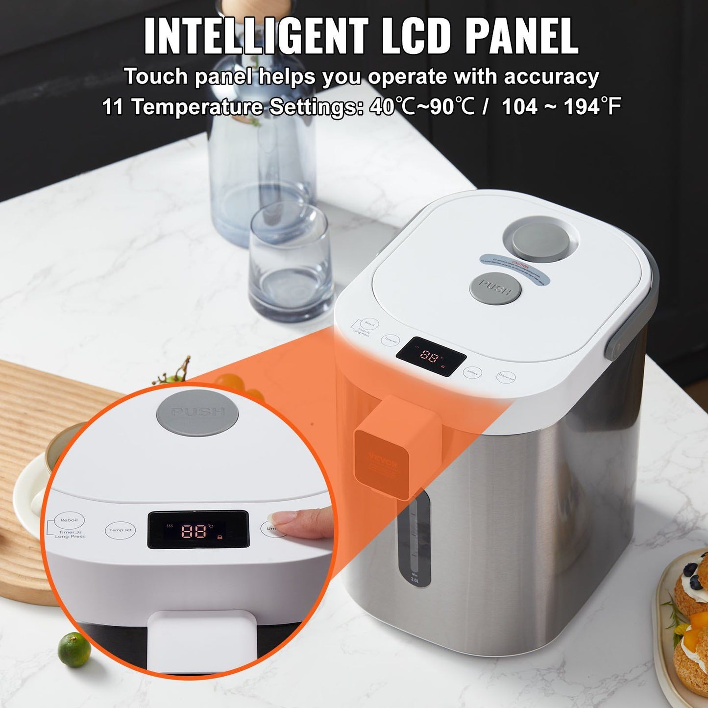 Instant Hot Water Dispenser 3L/102oz Electric Countertop Water Dispenser