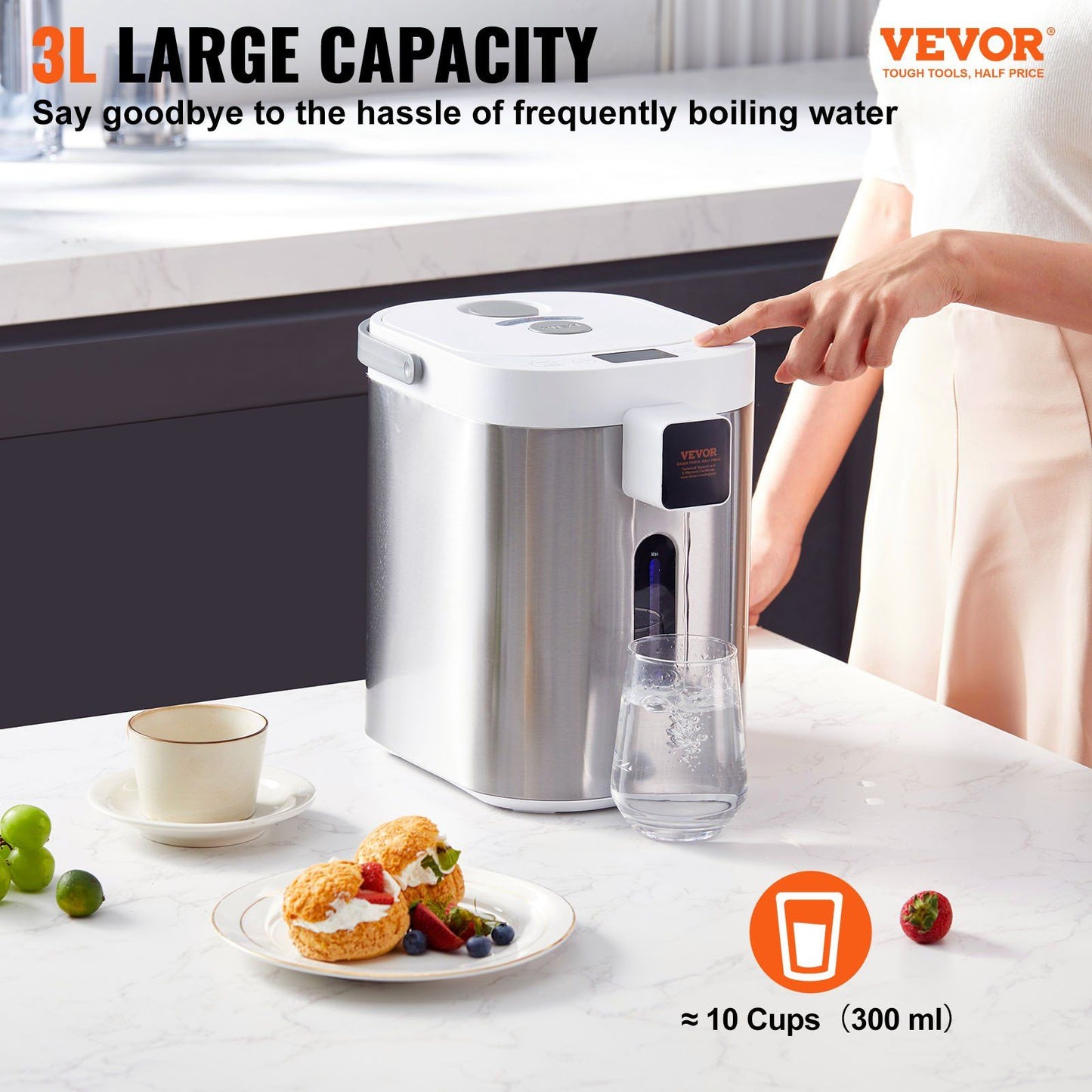 Instant Hot Water Dispenser 3L/102oz Electric Countertop Water Dispenser