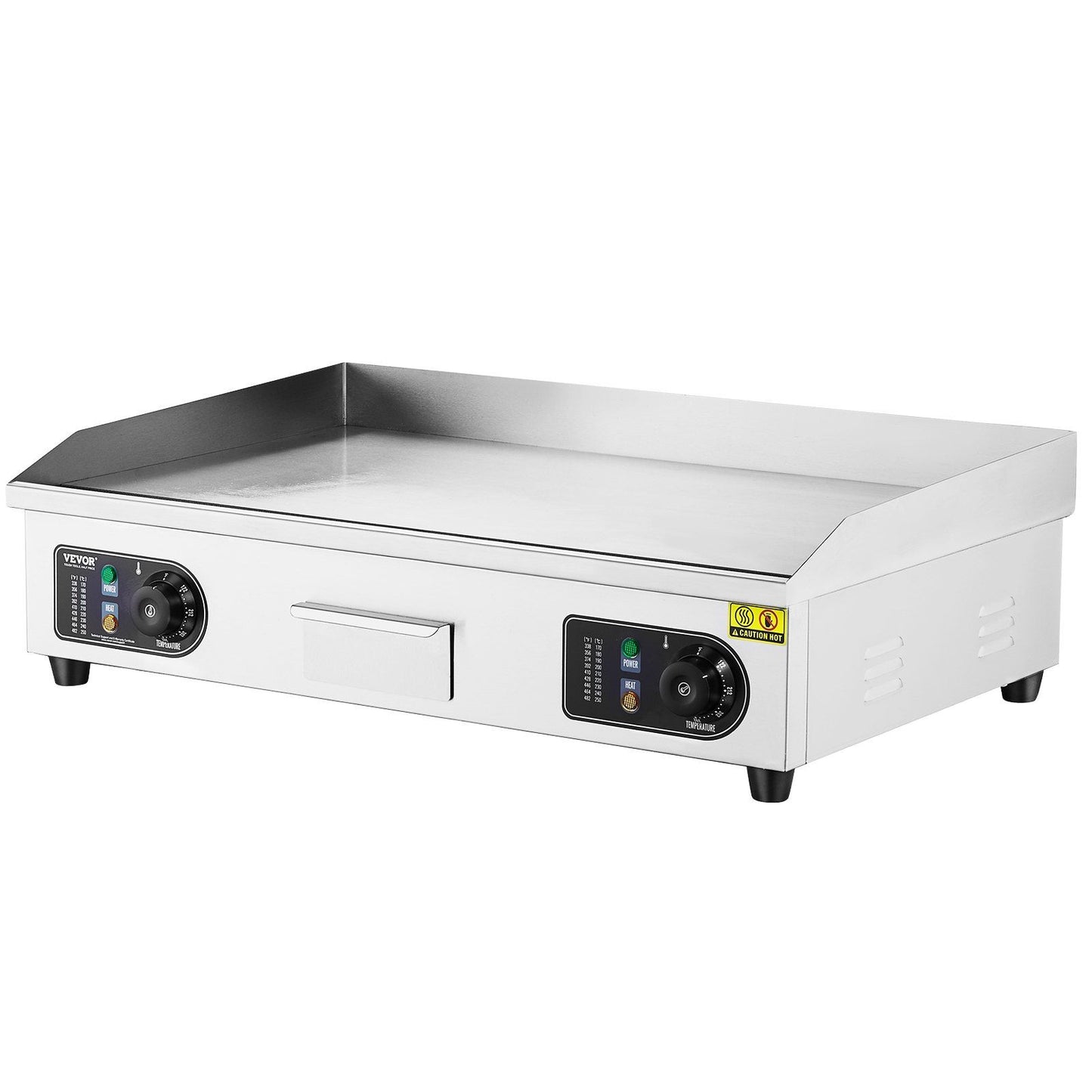 VEVOR Commercial Electric Griddle, 4400W Countertop Flat Top Grill, 122°F-572 °F Adjustable Temp, 28.74 x 15.75 x 0.39in Stainless Steel Griddle Grill with 2 Shovels and 2 Brushes