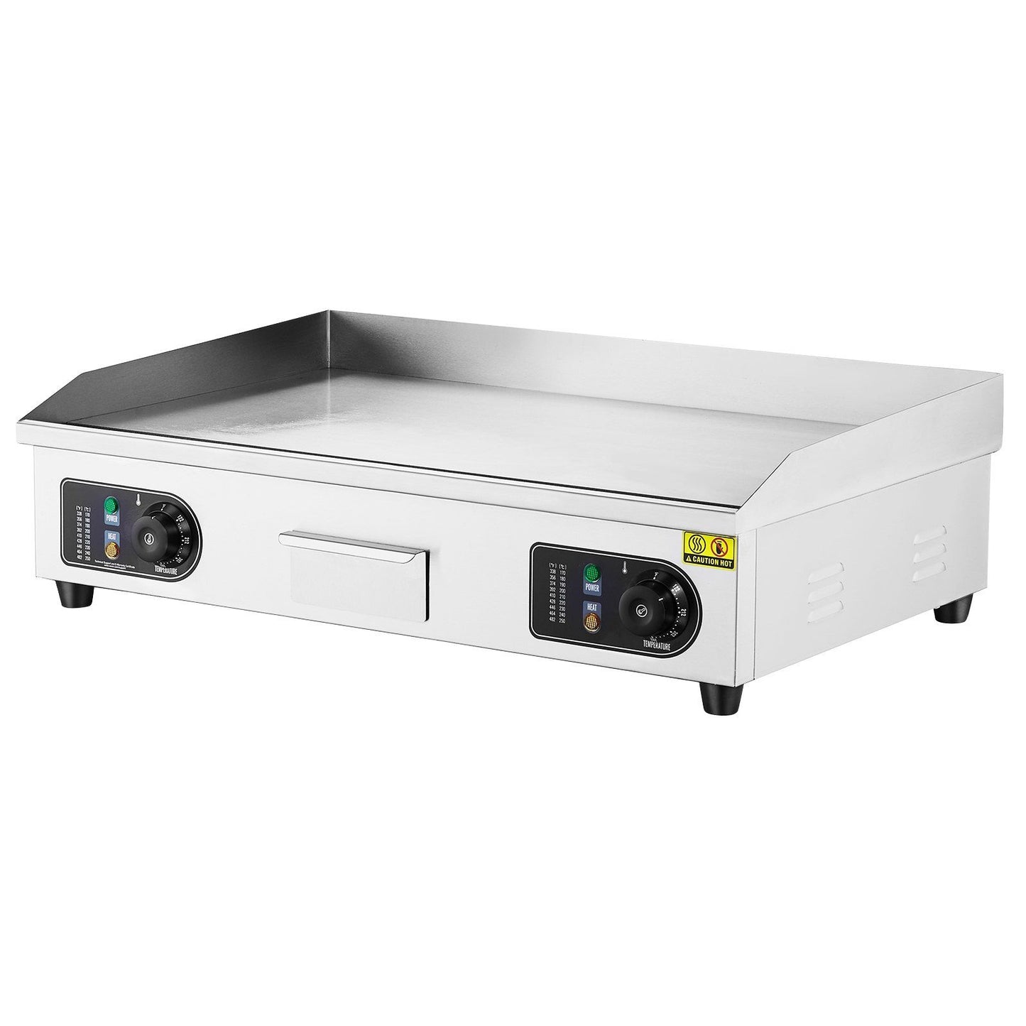 VEVOR Commercial Electric Griddle, 4400W Countertop Flat Top Grill, 122°F-572 °F Adjustable Temp, 28.74 x 15.75 x 0.39in Stainless Steel Griddle Grill with 2 Shovels and 2 Brushes