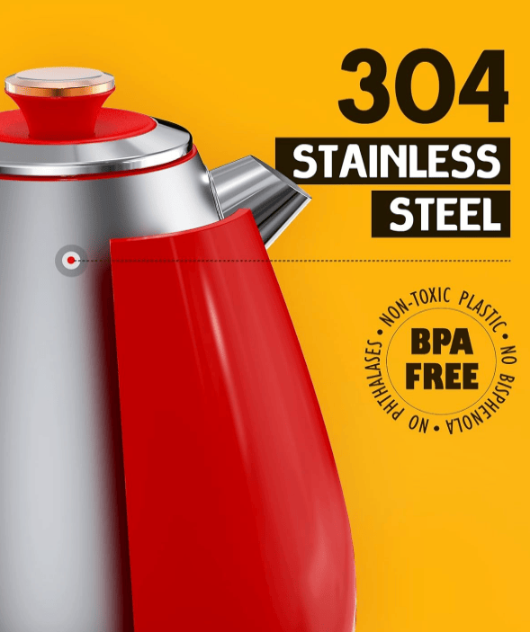 1200W dark gray electric kettle retro water Thermograph dial LED automatic off lamp SUS304 Food grade 1.7L / 57.5 oz Dark gray quick boiling cordless without BPA automatic closed