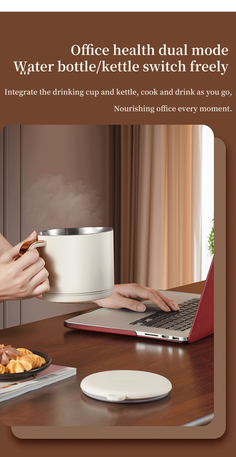 Portable Travel Kettle, Collapsible Electric Hot Pot, Mini Heating Cup with Insulation, Dual Voltage, Airplane & High-Speed Train Friendly, Small Size 6.88 inches tall,6.29/4.72 inches diameter