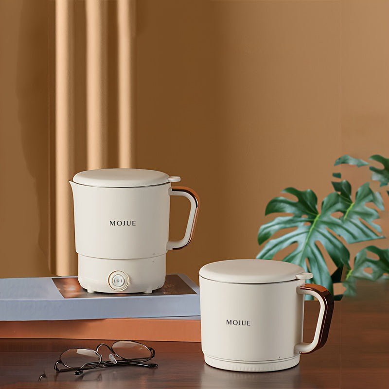 Portable Travel Kettle, Collapsible Electric Hot Pot, Mini Heating Cup with Insulation, Dual Voltage, Airplane & High-Speed Train Friendly, Small Size 6.88 inches tall,6.29/4.72 inches diameter