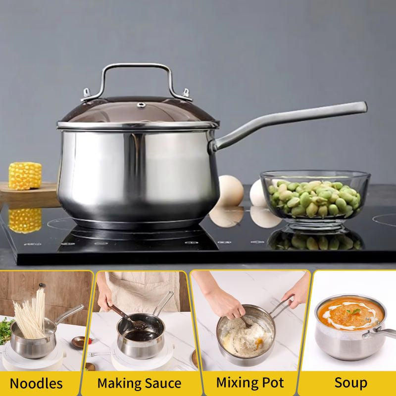 Small Soup Pot with Glass Cover Lid