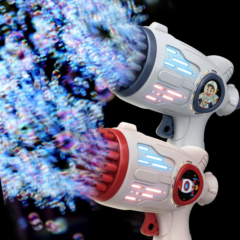 1pc, Bubble Gun, Electric Automatic Soap Rocket Bubble Machine, Portable Outdoor Party Gifts, Wedding Party Supplies, LED Light Blower Playthings, Birthday Gifts, Holiday Gifts