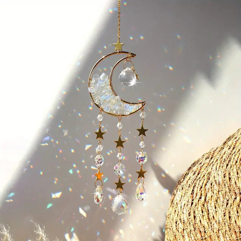1pc Rainbow Maker Crystal Suncatcher - Enhance Your Home Decor with Aquamarine, Amethyst, and Obsidian - Perfect for Garden, Yard, Bedroom, Balcony, and Patio