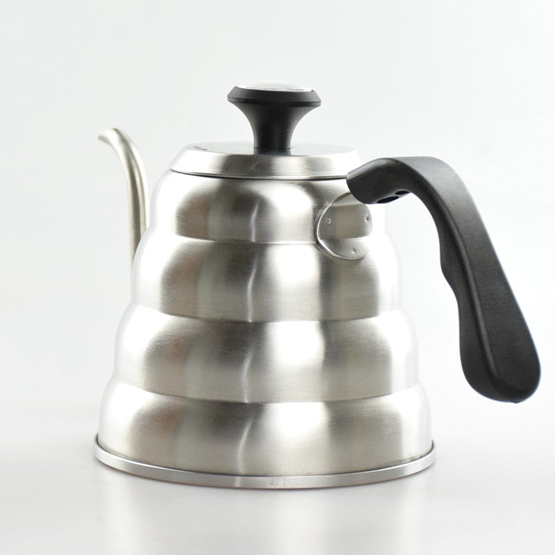Gooseneck Kettle with Thermometer (40 fl oz) Stainless Steel Coffee Kettle Tea Kettle Ergonomic Hand Drip Pour Over Suitable for all Stove-tops and Induction Triple Layer