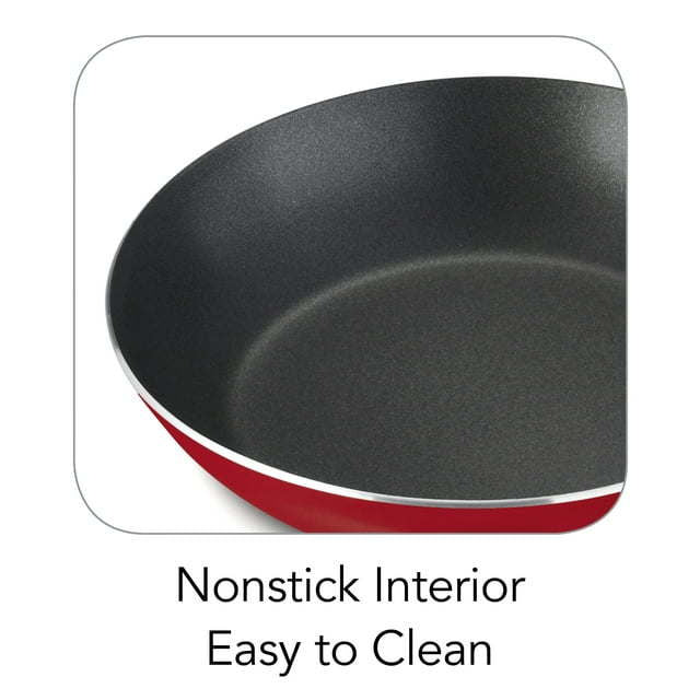 9-piece cookware set non-stick red