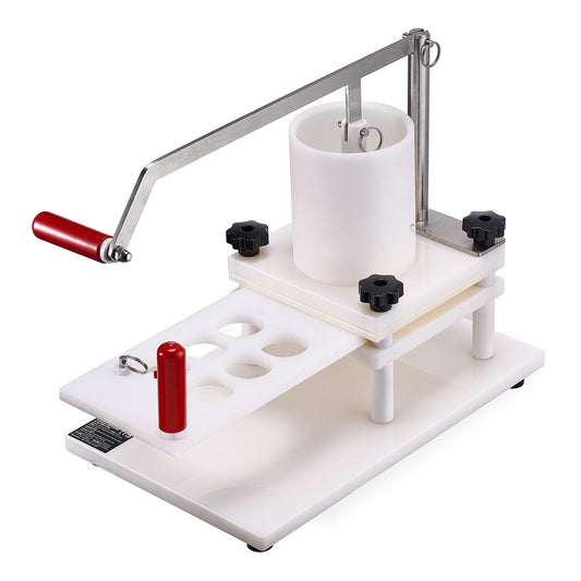 VEVOR Commercial Burger Patty Maker, 3 Convertible Mold(2/4/5-inch) Manual Beef Patty Maker, 1.5KG Large-Capacity Hopper Hamburger Press Machine, PE Meat Forming Processor with Handle & Patty Paper