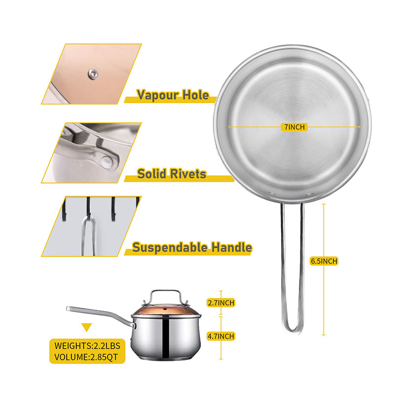 Small Soup Pot with Glass Cover Lid
